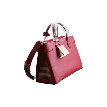 Burberry Cow Leather Portable Crossbody Bag Shoulder Bag Women's Deep Red