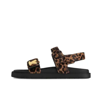 LOUIS VUITTON Sunset Painted Series Beach Sandals Women's Tea Brown