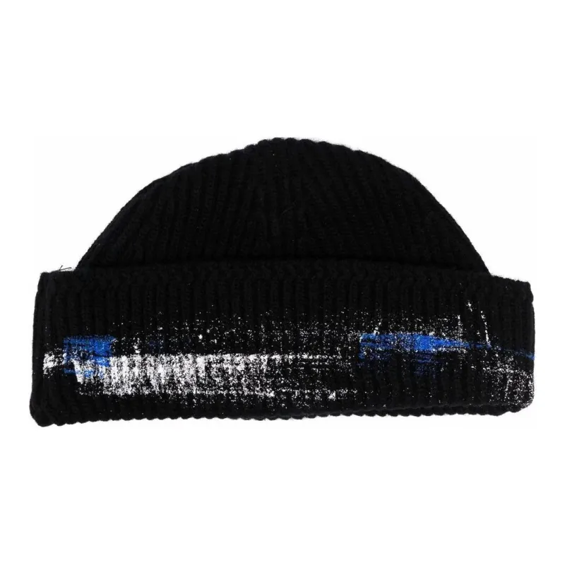 ADER ERROR Paint-detail Ribbed-knit Beanie-0