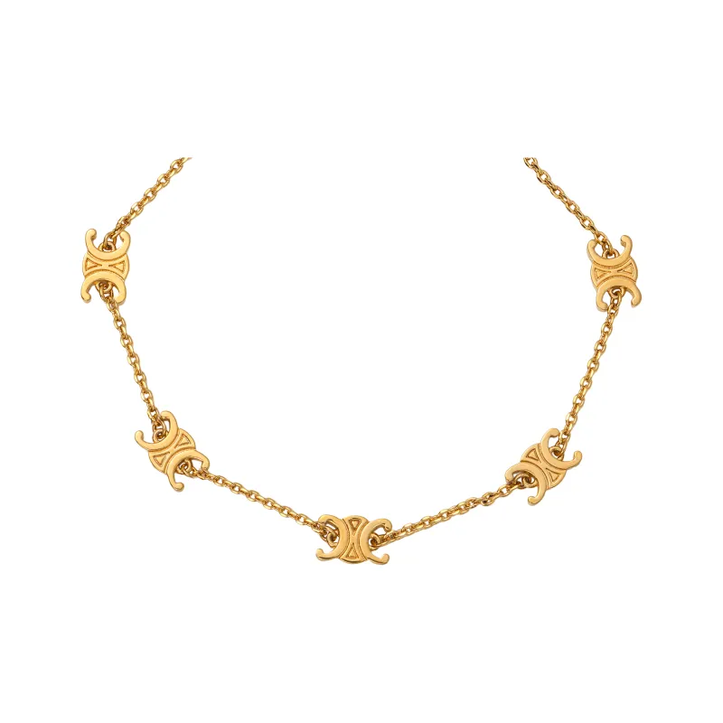 CELINE Triomphe Mini Triomphe Bracelet In Brass With Gold Finish-2