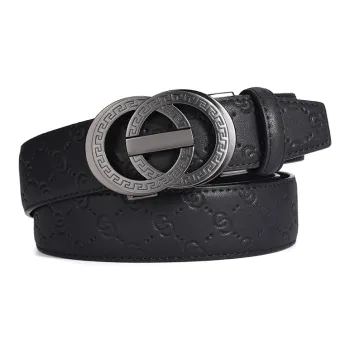 Old Man's Head New Arrival Fashion Elegant Cow Split Leather Leather Belts Men's Black 3.5mm