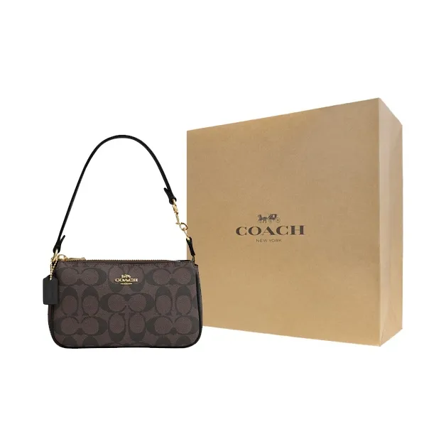 COACH Nolita PVC With Skin Shoulder Bag, Pochette, Handheld Handbag, Shoulder Bag Women's Brown-6
