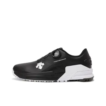 DESCENTE Cushioning Wear Resistant Low Top Golf Shoes Men's Black White