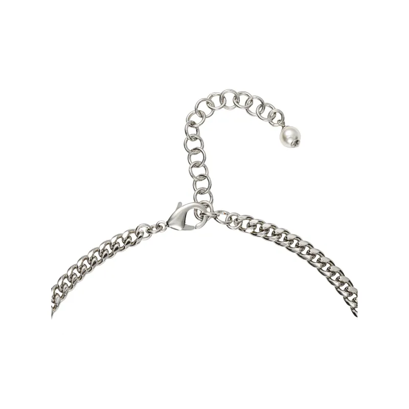 CHANEL Metal Necklaces Unisex Silver-3