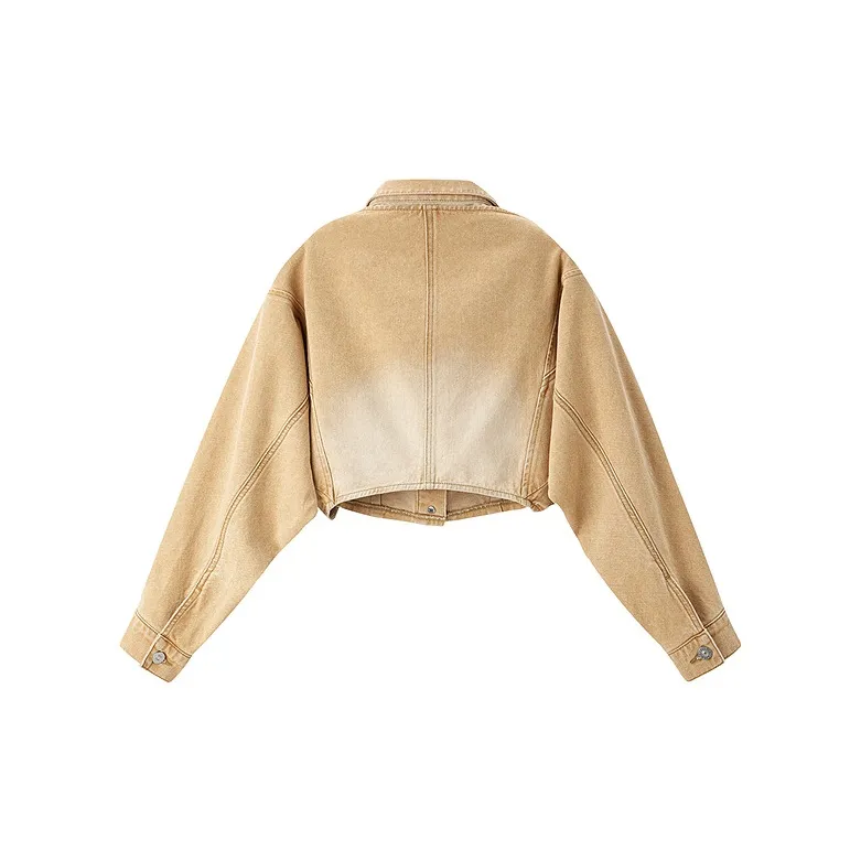 LEDIN Denim Jackets Women's Light Yellow-1