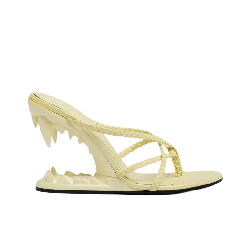 GCDS Morso 110mm Leather Thong Sandals-1