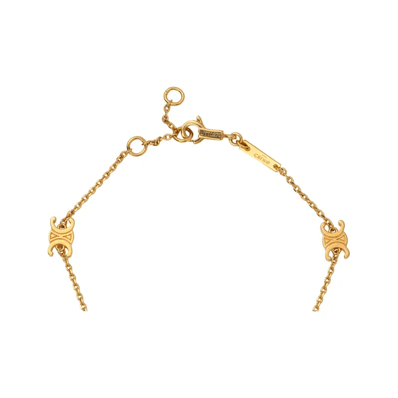 CELINE Triomphe Mini Triomphe Bracelet In Brass With Gold Finish-3