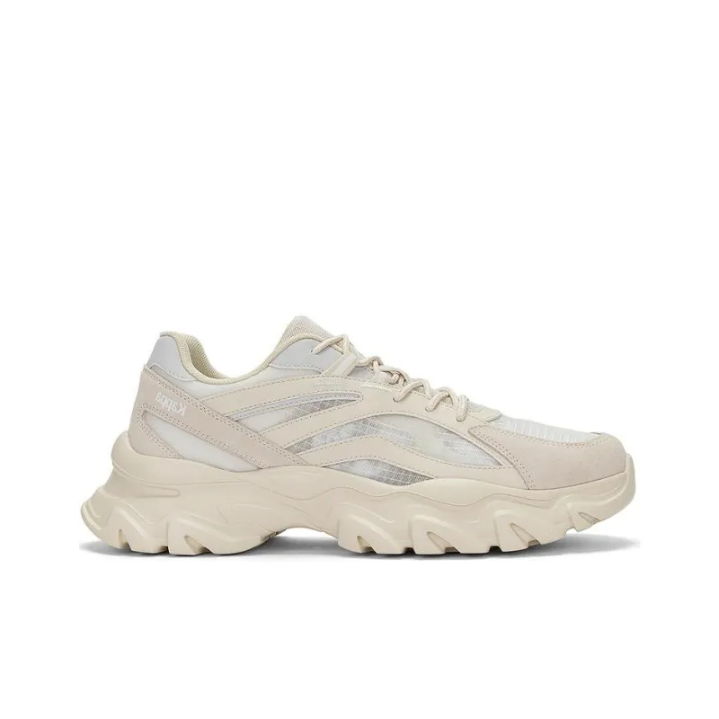 Kappa Anti Slip And Wear Resistant Breathable Low Top Chunky Sneakers Unisex White Gray-1