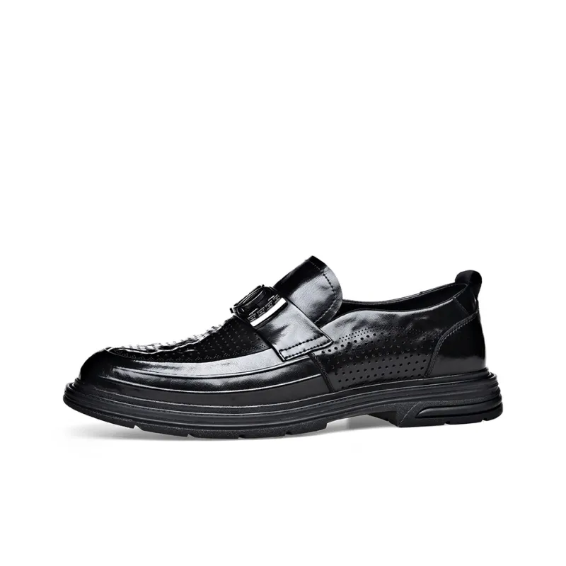 XIAOTOULANG Men's Casual Shoes Men Low Top Black-0