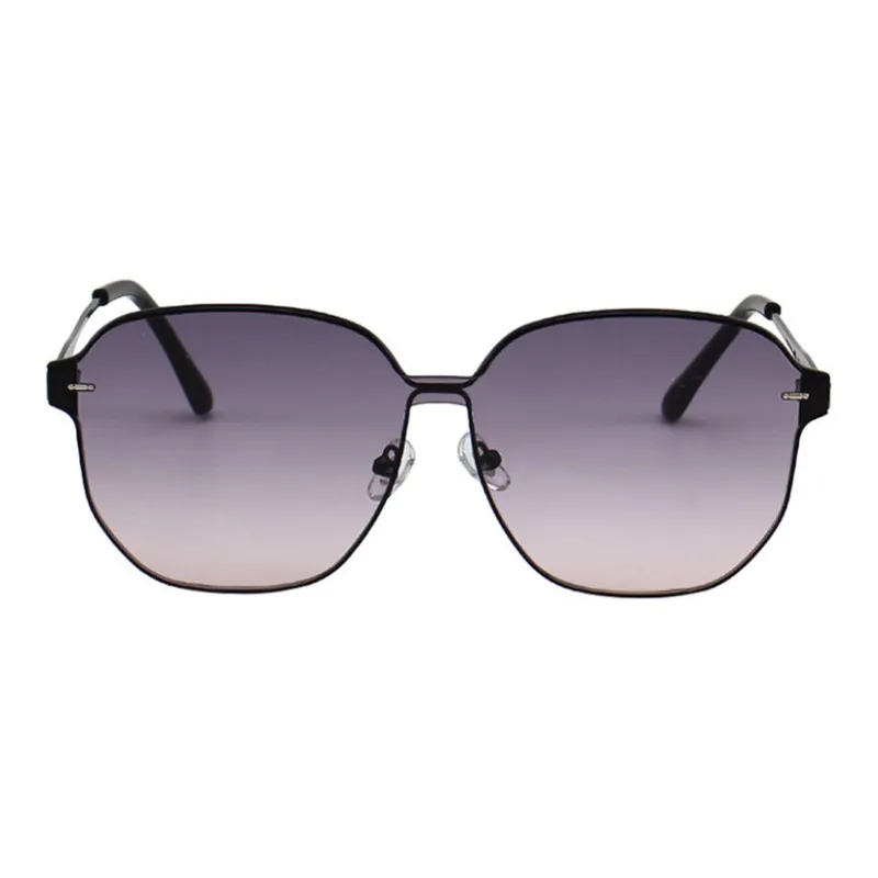 BSELEON Metal Irregular Shape Sunglasses Unisex Silver Black-5