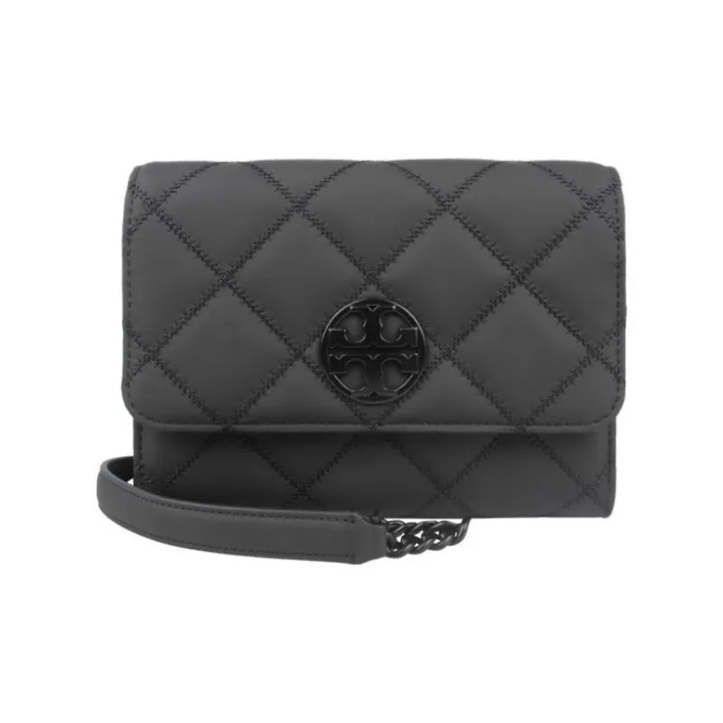TORY BURCH Cow Leather Shoulder Bag, Crossbody Bag Women's Black-0