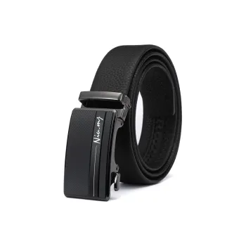 NIUMJ Belt Litchi Grain Business Trendy Pant Waist Belt With Automatic Buckle Cow Leather Belts Men's 3.5CM