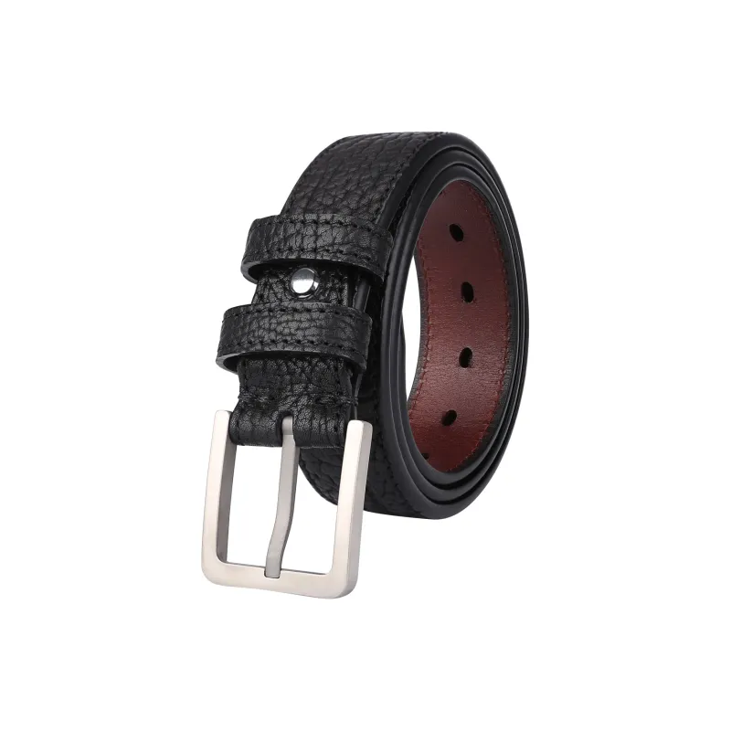 Jaylen Oos Titanium Alloy Pin Buckle Wild Cow Leather Textured Top Grain Cow Leather Leather Belts Men's-1