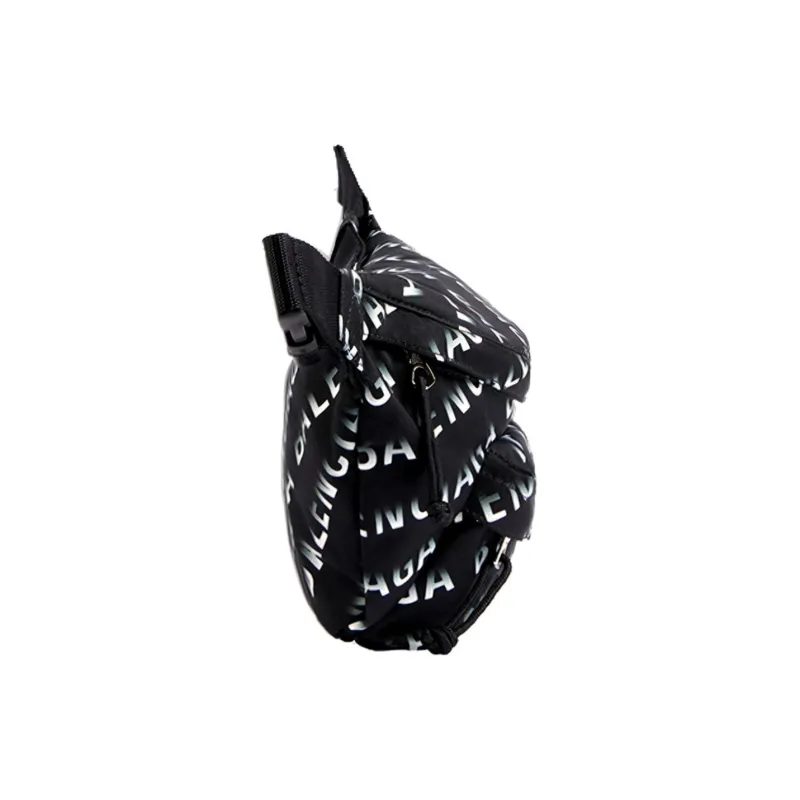 Balenciaga WHEEL Nylon Fanny Pack Regular Unisex Black White-2