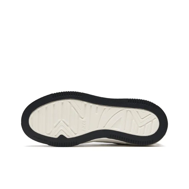 Anta Milk Cap Height Increasing Lightweight Low Top Skateboard Shoes Men's Black White-4