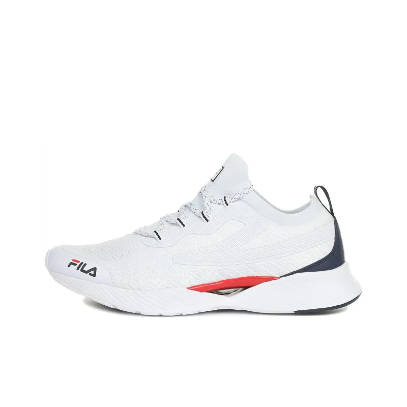 FILA RGB Fle Cushioning, Slip Resistant, And Abrasion Resistant Low Top Running Shoes Unisex White Red Black-0