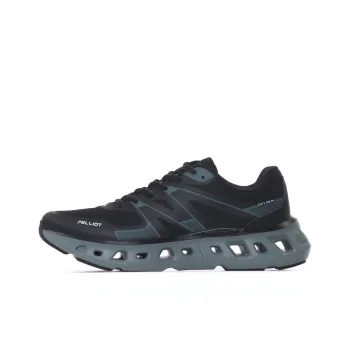 PELLIOT Classic 1.0 Running Shoes Unisex Low Top [Men's]Black Gray/Stone Gray/Sand Beige/Energetic Red[Women's]Black Gray/Stone Gray/Sand Beige/Energetic Red