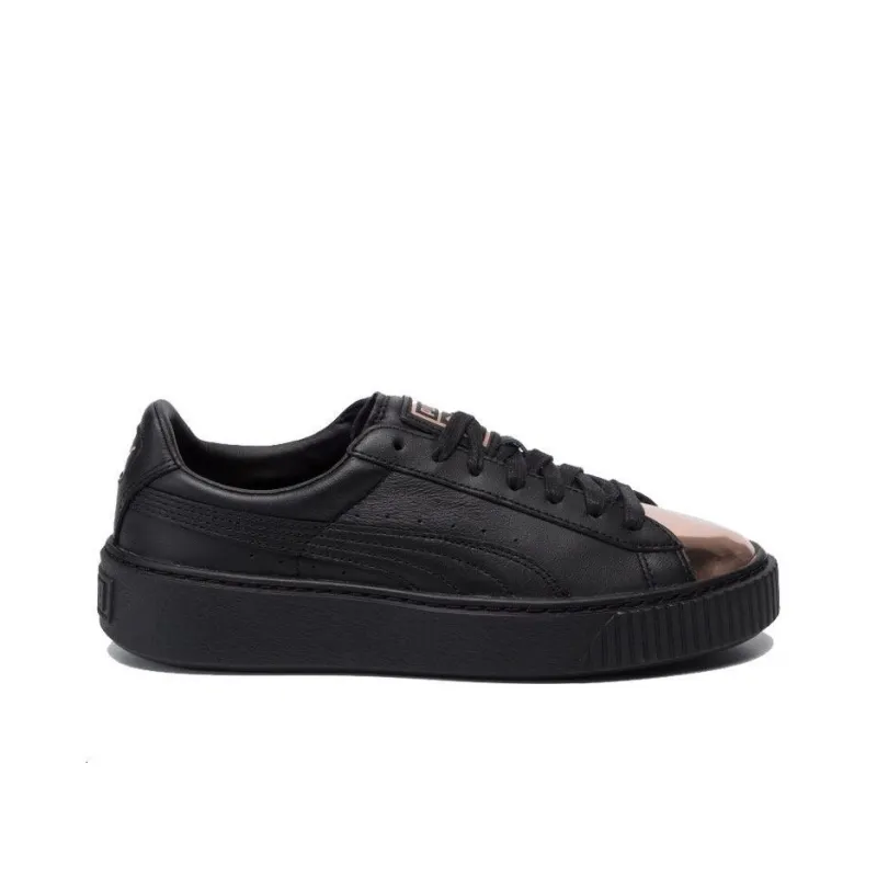 PUMA Basket Platform Metallic PUMA Black Rose Gold Women's-1