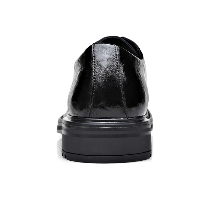 XIAOTOULANG Dress Shoes Men Low Top Black-3