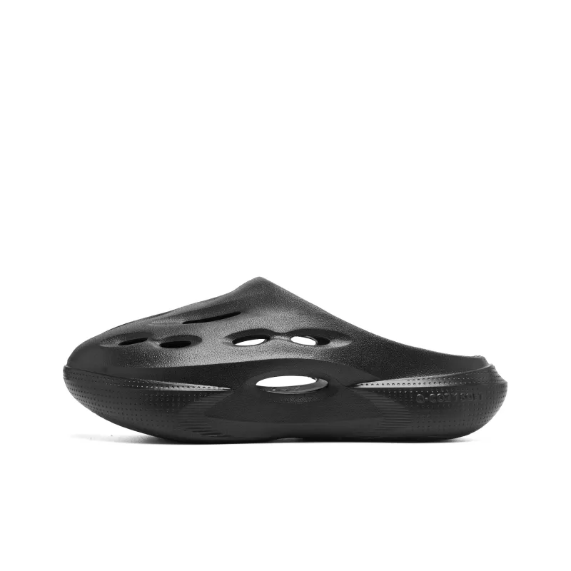 QIAODAN Poison Tooth Slippers Quick Dry Slip Resistant Abrasion Resistant Quiet Slide Slippers Men's Black-0