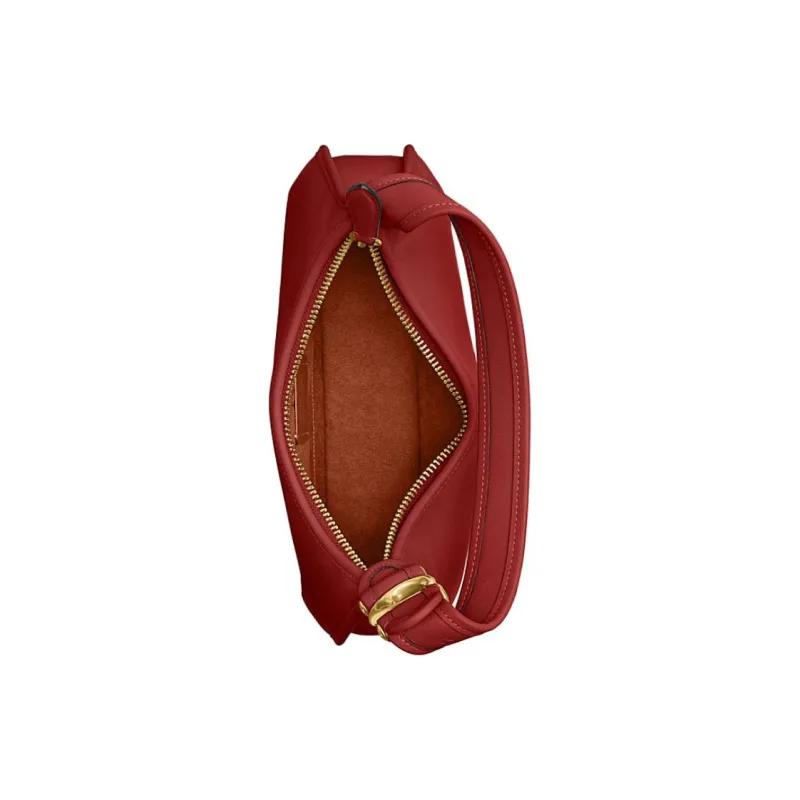 COACH Eve Glove Tanning Saddle Bags One Shoulder Handbags Large Size Women's Red-3