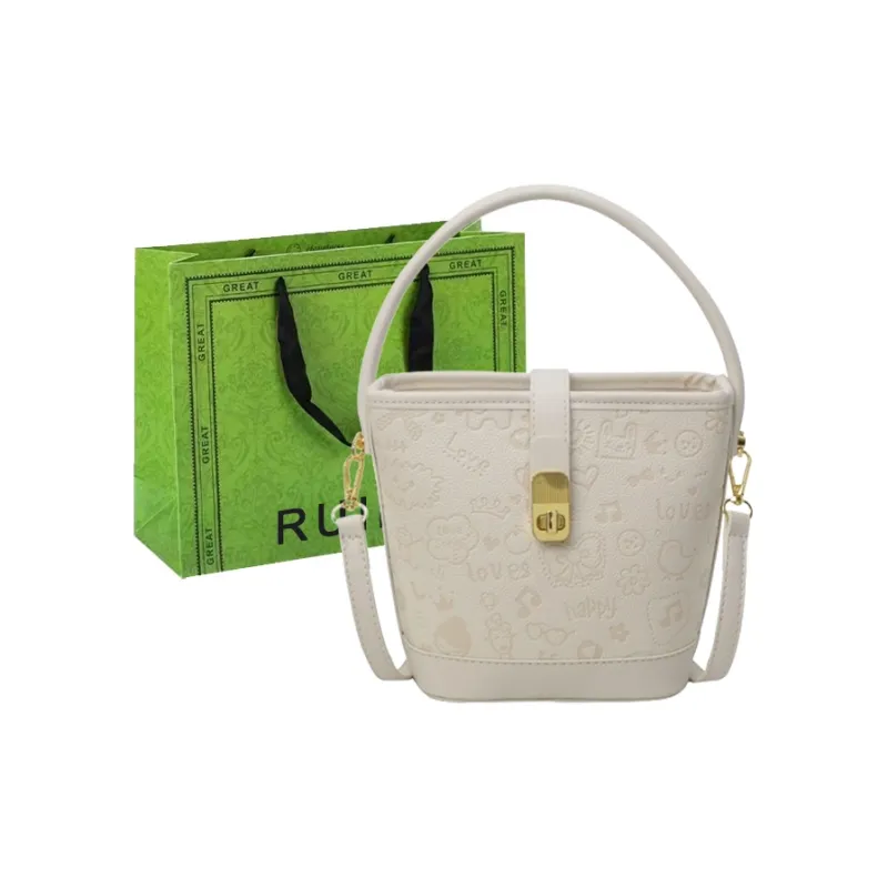 RUIPAI PU Bucket Bag, Shoulder Bag, Crossbody Bag, Handbag Regular Women's Pink/Ecru/Blue/Khaki-7