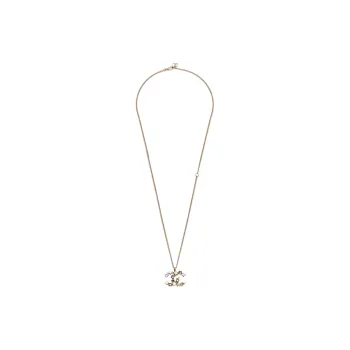 CHANEL Copper Necklaces Unisex Gold
