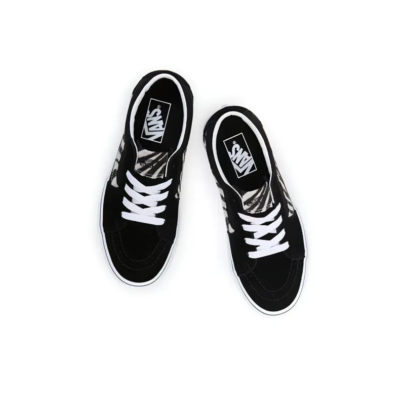 Vans SK8 Anti-Slip And Wear-Resistant Lightweight Low-Top Skateboard Shoes Unisex Black White-3