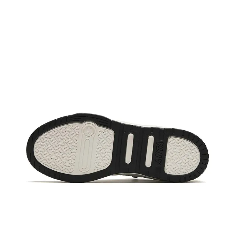 Anta Anti Slip Wear Resistant Breathable Height Increasing Low Top Skateboard Shoes Men's White Black-4