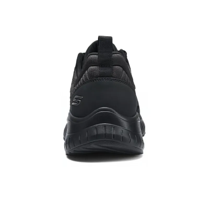 Skechers Cushioning, Wear Resistant Low Top Casual Running Shoes Men's All Black-4