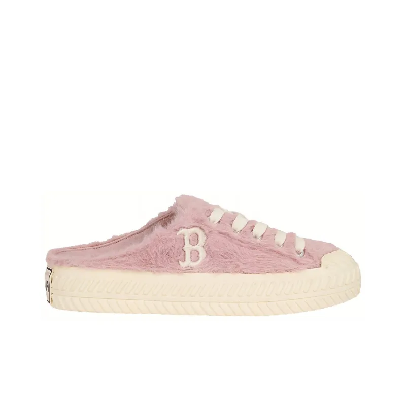 MLB Playball Mule Abrasion Resistant Thermal Lightweight Low Top Canvas Shoes Unisex Pink Korean Style-1