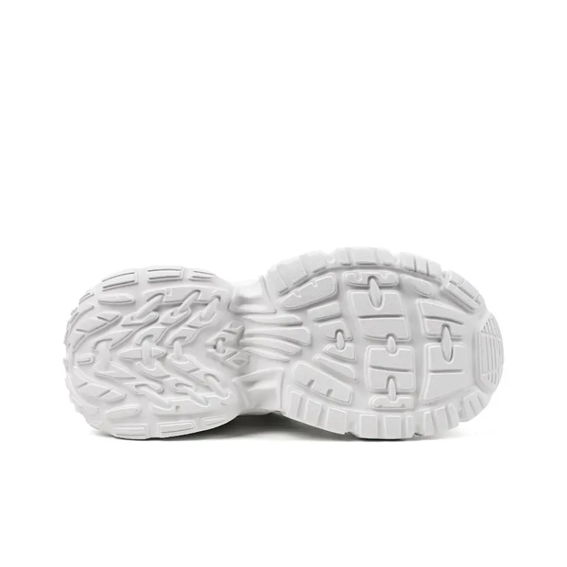 QIAONAI Wear resistant And Lightweight Low Top Chunky Sneakers Women's Beige-5