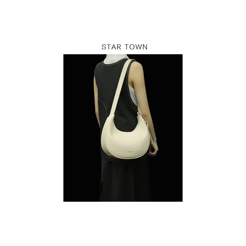 STAR TOWN Split Cow Leather With Microfiber Synthetic Leather Shoulder Bag, Crossbody Bag Tubas Unisex-3