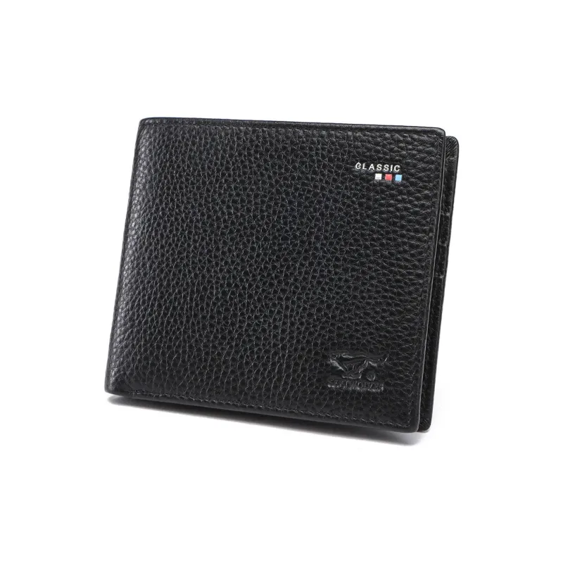 SEPTWOLVES Cow Leather Wallet Men's Black-2