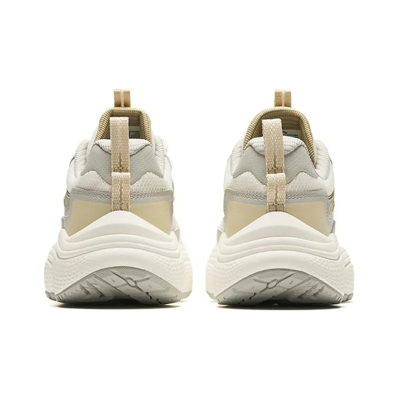 Anta Stars Cushioning Wear Resistant Low Top Casual Shoes Women's White Gray Yellow-3