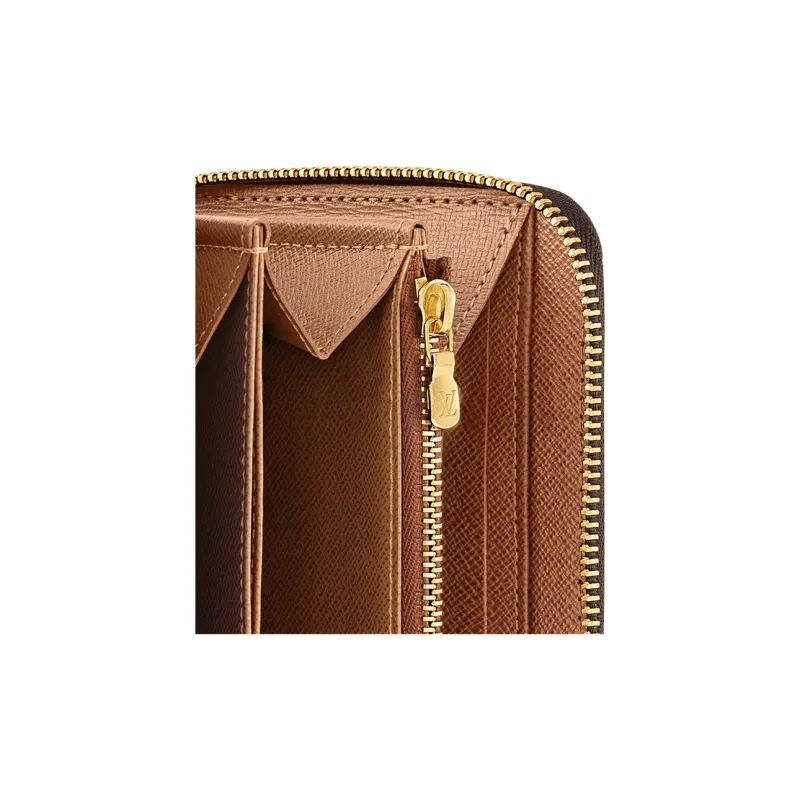 LOUIS VUITTON Zippy Wallet Monogram Brown-4