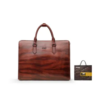 Jeep Top Grain Cow Leather Laptop Bag Crossbody Handbag Regular Men's Coffee