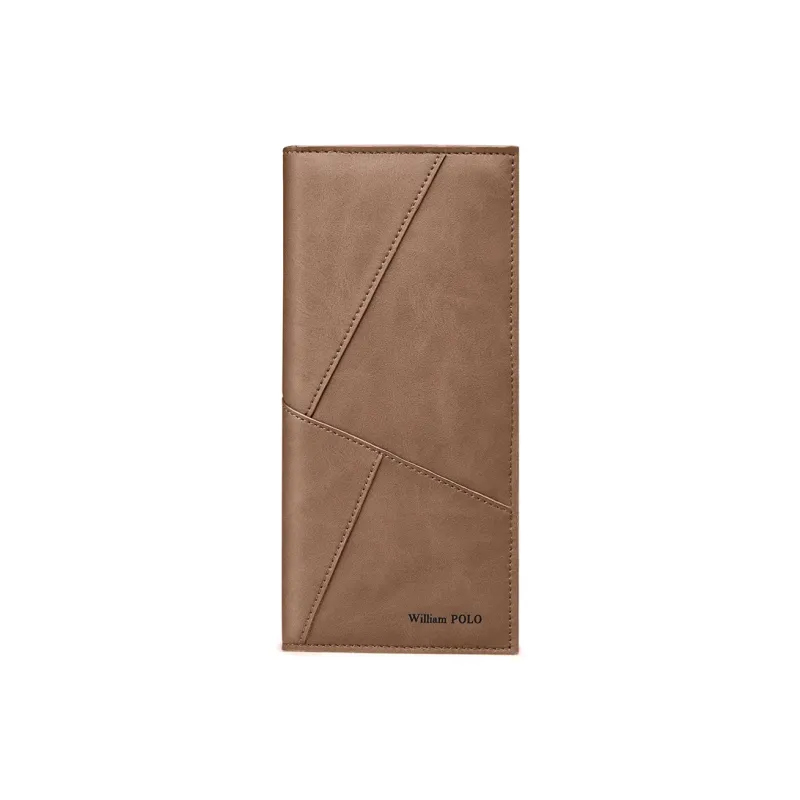 WilliamPOLO Microfiber Synthetic Leather Wallet With Multiple Card Slots Money Clip Regular Unisex Khaki-2
