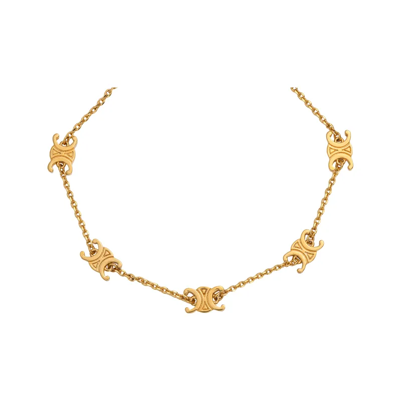 CELINE Triomphe Mini Triomphe Bracelet In Brass With Gold Finish-1