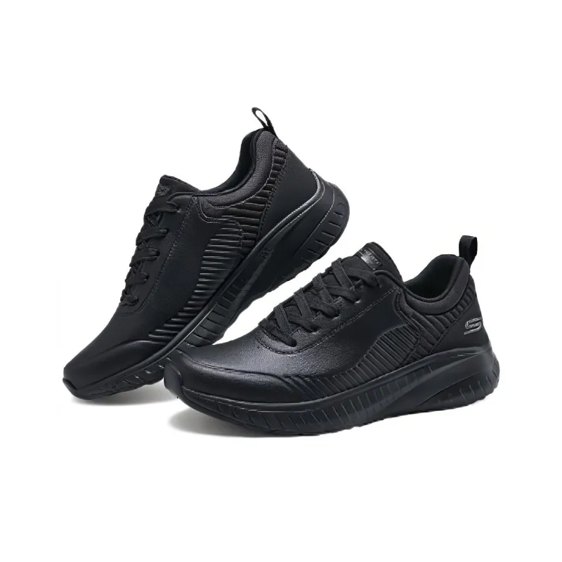 Skechers Cushioning, Wear Resistant Low Top Casual Running Shoes Men's All Black-2