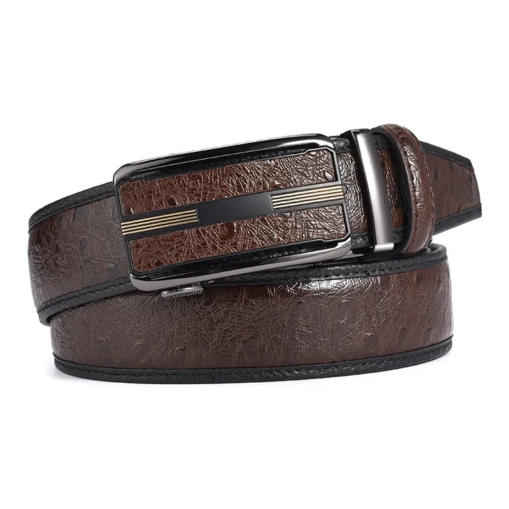 Old Man's Head Fashion Business Casual Leather Belts Men's Width  3.5cm-3