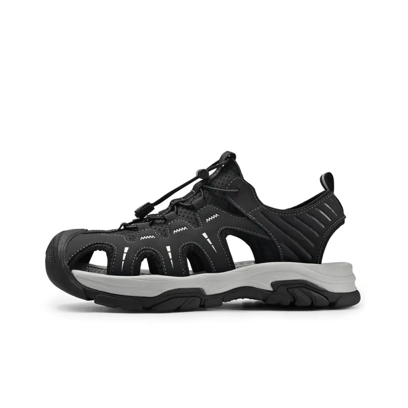 TOMAY River Trekking Shoes Men Black, Floral Green, Ecru-0