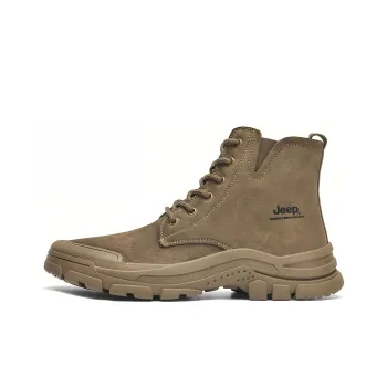 Jeep Cushioned Anti Slip Wear Resistant Water Resistant And Warm High Top Outdoor Boots Outdoor Shoes Unisex Khaki