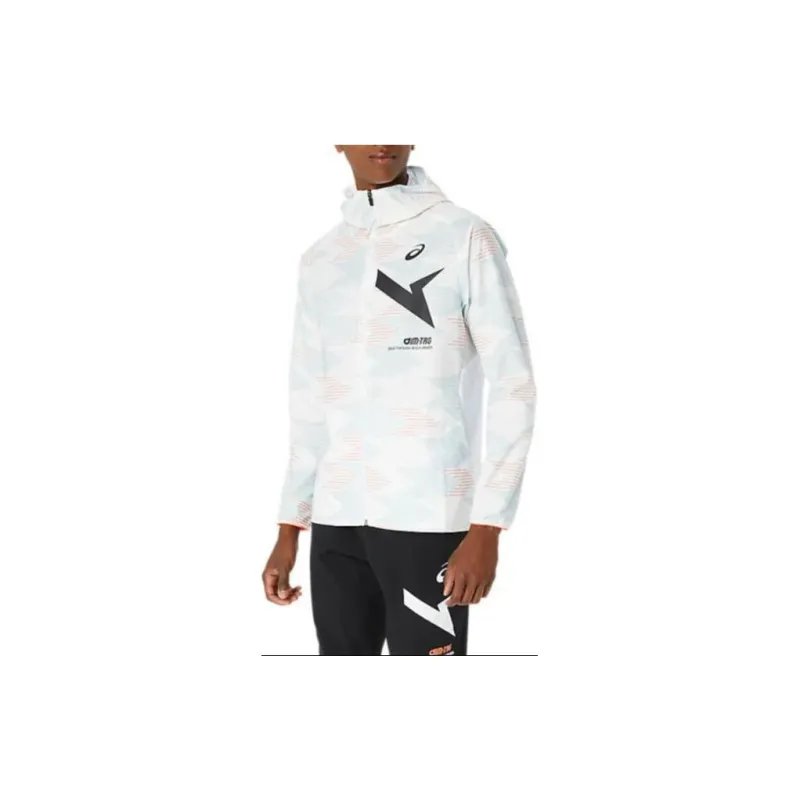 Asics A I M Stretch Cross Graphic Hoodie Jacket Jackets & Coats Unisex Bright White-2