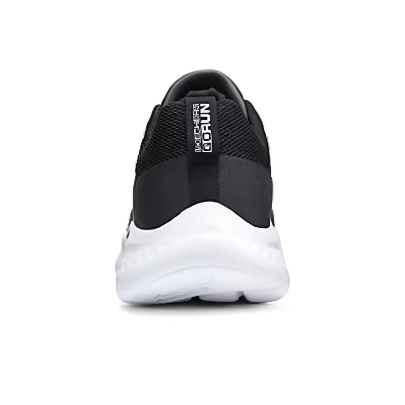 Skechers Cushioning, Wear Resistant Low Top Casual Running Shoes Men's Gray Black-3