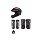 Black Letter Full Face Helmet+Full Open Pink Protective Gear Four-Piece Set