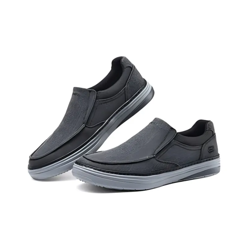 Skechers Lightweight Low Top Canvas Shoes Men's Black-2