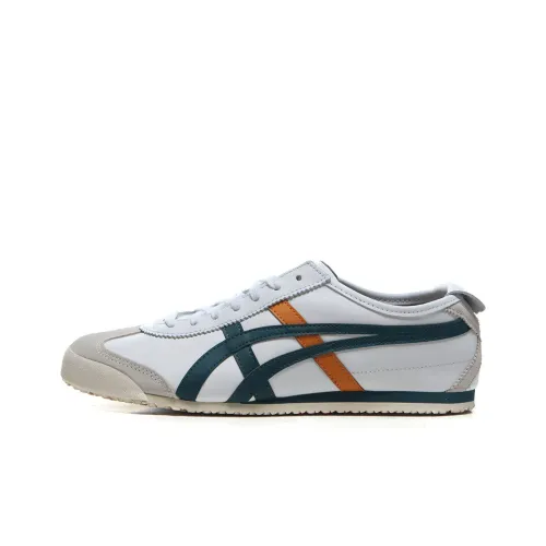 Onitsuka Tiger MEXICO 66 Anti Slip Wear Resistant Low Top Running Shoes Unisex White Green Yellow