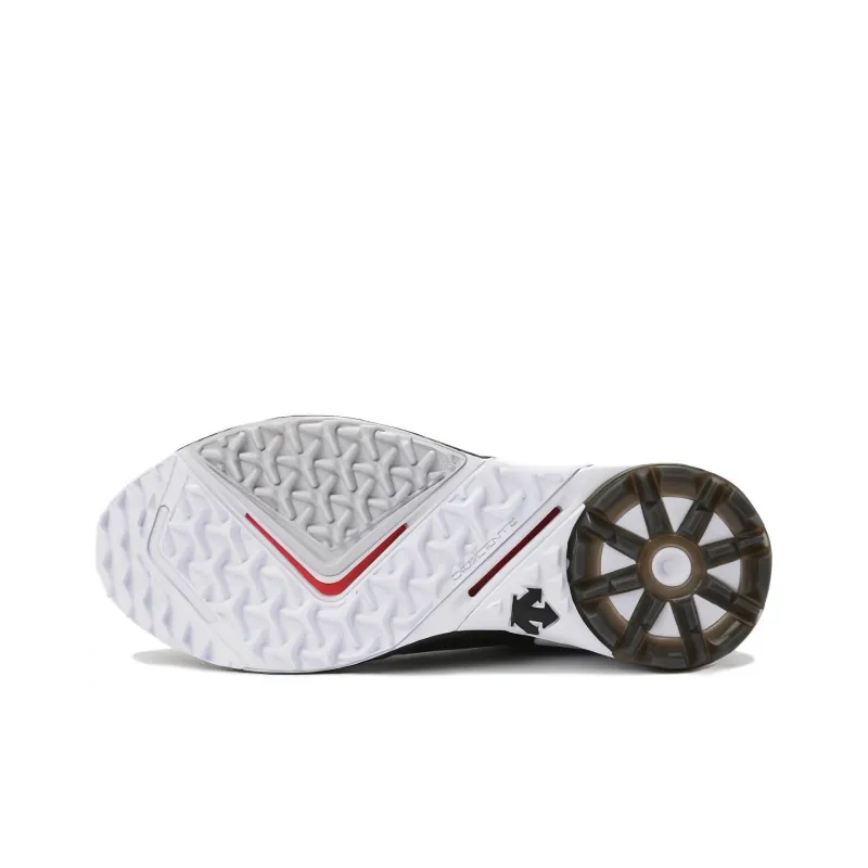 DESCENTE Cushioning, Wear Resistant Low Top Golf Shoes Men's Black White-4
