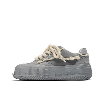 Fang Sanhuo Slip Resistant Cushioning Wear Resistant Height Increasing Low Top Skateboard Shoes Unisex Gray